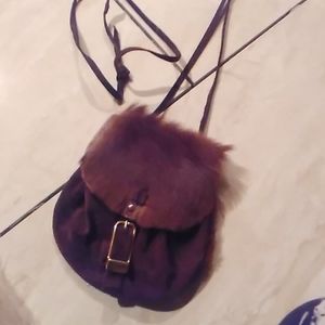 Fur mini shoulder bag